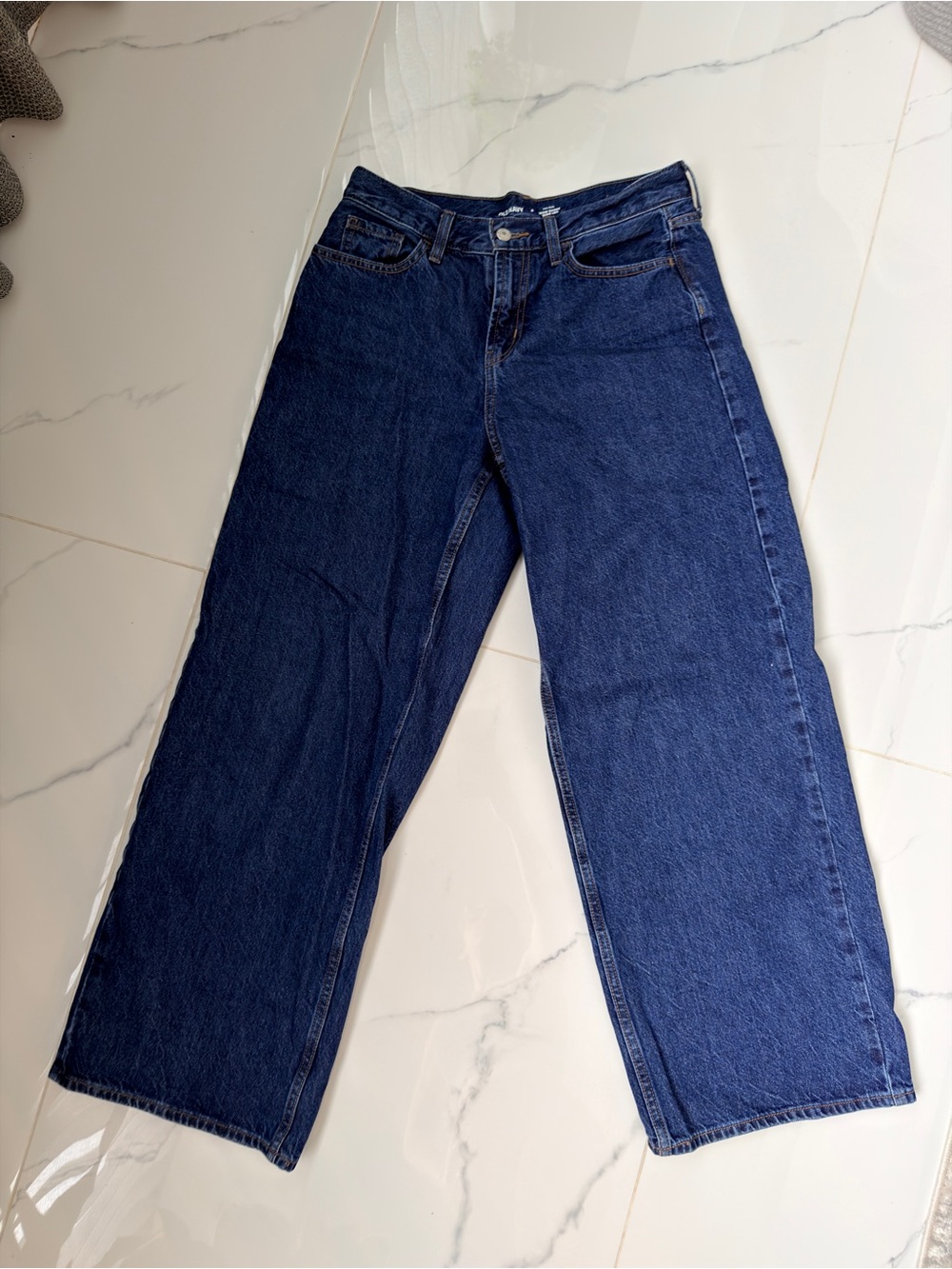 Mid-Rise WOW Baggy Jeans in Deep Indigo